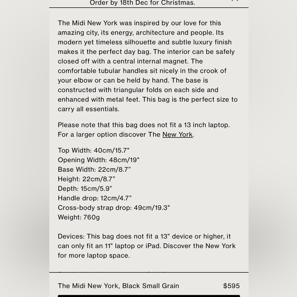 DeMellier The Midi New York Black Small Grain Leather Handbag - Picture 9 of 10